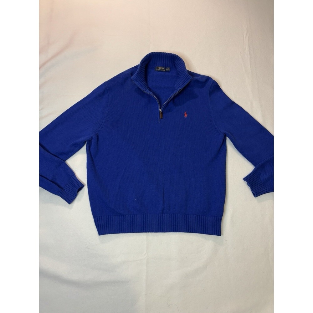 Polo Ralph Lauren Men's Blue 1/4 Zip Sweater Pullover Long Sleeve Size XL